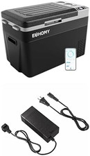 12 Volt 32QT Portable Refrigerator Bundle with AC Power Cord Adapter for Car Fri