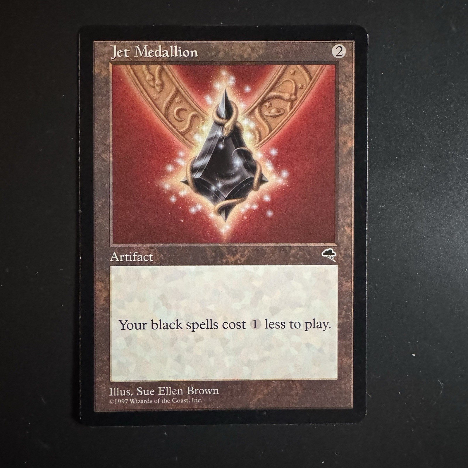 Magic the Gathering Jet Medallion Tempest Lightly Played LP MTG