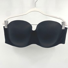 Victoria's Secret Strapless Plunge Bra Black 40DD E90 Lined Seamless, No straps