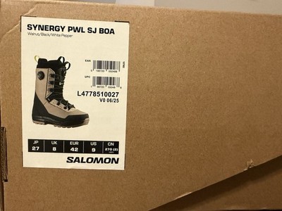 Salomon Synergy PWL SJ BOA Snowboard Boots Walnut/Black/White Pepper Men s 9