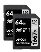 64GB 2-Pack Professional SD Cards – UHS-II, C10, U3, V60, Full HD & 4K