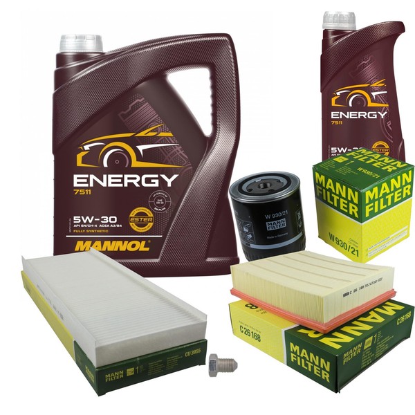 Mann Inspektionspaket 6L Mannol Energy 5W-30 FüR Audi A4 2.6 2.8 Quattro-image