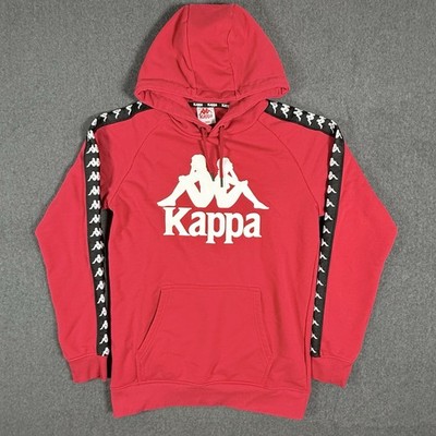 Kappa Hoodie Mens Large Red Pullover Logo Tape Sleeve with Tags