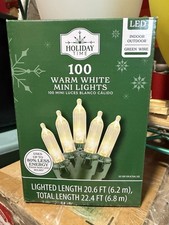 Holiday Time 100-Count Mini Warm White LED Christmas String Lights