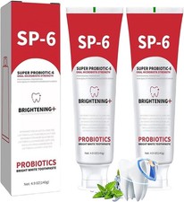 2Pcs Super Probiotic SP-6 Toothpaste, Probiotics Bright White Toothpaste, Sp 6