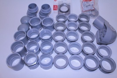 Carlon 2  PVC Conduit Coupling,  Bell End, Weatherhead, Bend, Offset Lot of 36