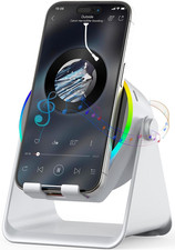 Wireless Induction Speaker, 5 in 1 Bluetooth Speaker Phone Stand with RGB Light,