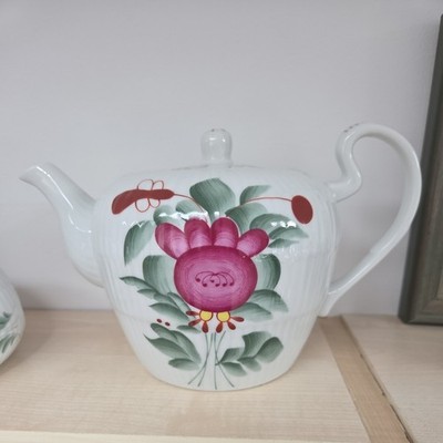 Warnecke 1 Liter Teekanne 1a Ostfriesische Rose Dekor Ostfriesland 