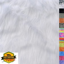 White Faux Fur Shaggy Fabric Patch Rectangular Cushion DIY Craft Sewing