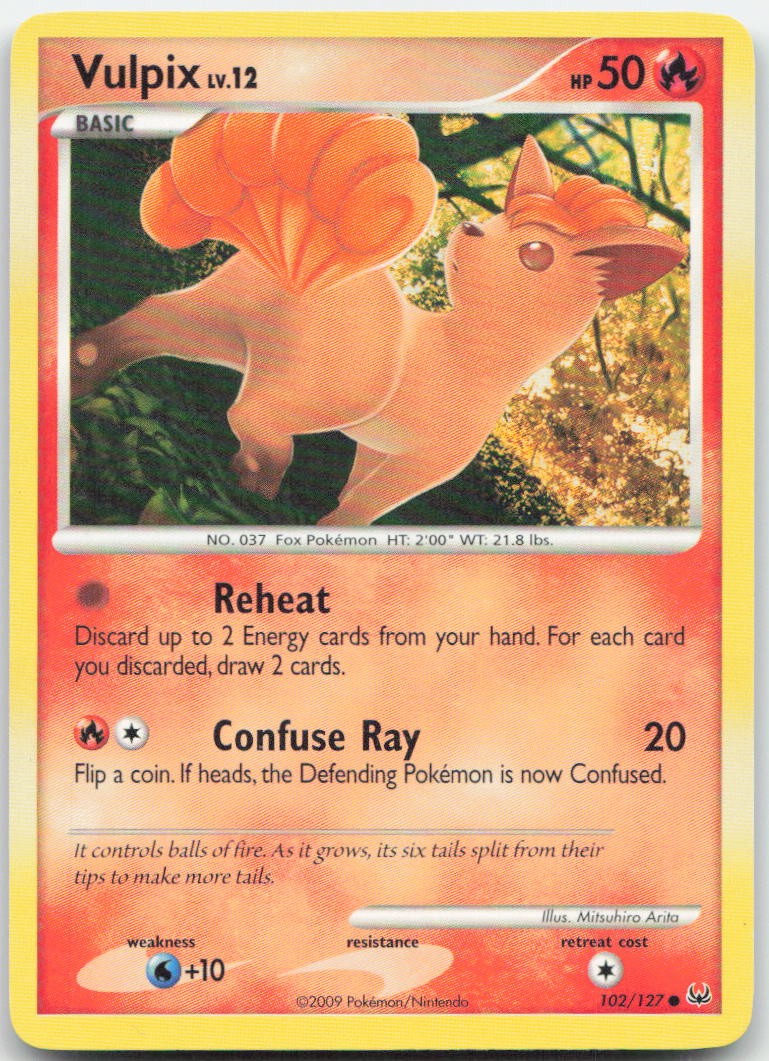 Vulpix 102/127 Common Platinum Pokemon Moderately Played