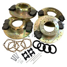FITS DEFENDER 90 FRONT & REAR PERFORMANCE BRAKE KIT, SOLID DISCS PADS SET