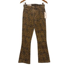 7 For All Mankind Womens Leopard Print High Waist Slim Kick Jeans Size 26 NWT
