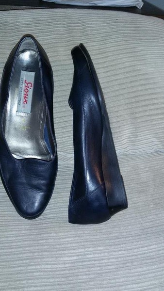 Women Sioux Heels Navy Leather 40.5