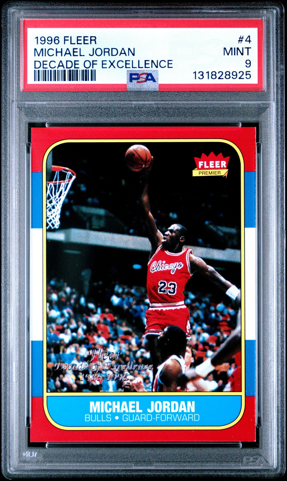 1996 FLEER DECADE OF EXCELLENCE #4 MICHAEL JORDAN PSA 9