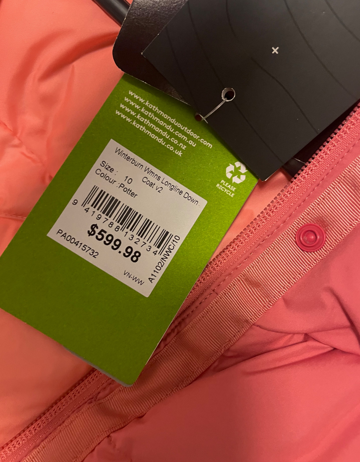 Kathmandu Long Line Puffer Down Jacket Winterburn v2 Rare Colour RRP$600 Size 10 image 2