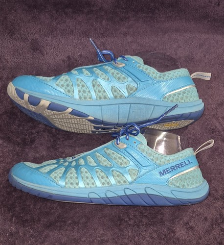 Merrell Crush Trail Glove Hiking Shoes Women 9.5 Aqua Blue Lightweight Barefoot - Picture 8 of 12