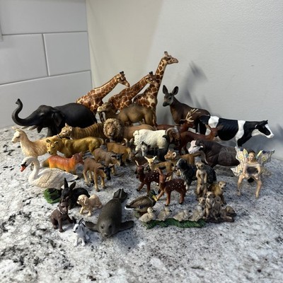 Schleich Safari Ltd ERTL Blip Lot Of 37 Mixed Animals Farm Safari Ocean Toy Pet