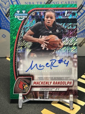 2024-25 Bowman University Chrome Mackenly Randolph Green Shimmer Louisville Auto