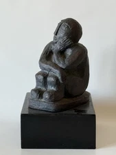 VINTAGE MID CENTURY MODERN ART FIGURATIVE CUBIST SCULPTURE CUBISM SIGNED 1960s