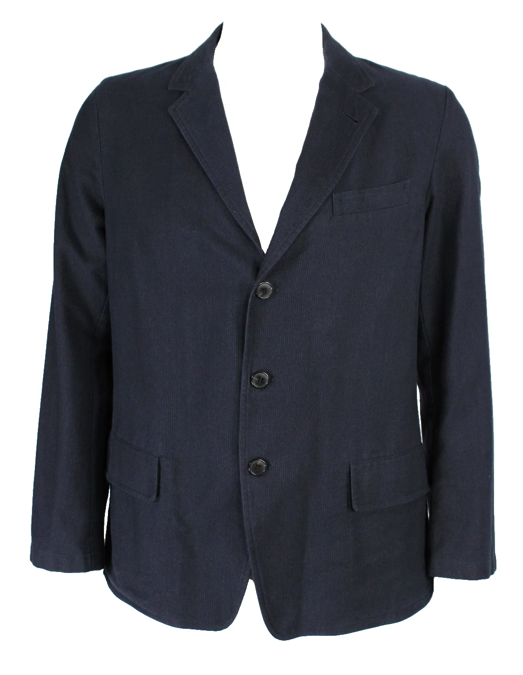 DRIES VAN NOTEN Navy Blue Pinstripe Cotton Twill Men's Blazer Jacket 50