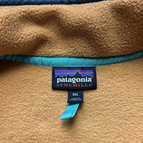 Vintage Patagonia Synchilla Snap T Fleece Mens Size 2XL Yellow Solid - Picture 4 of 8