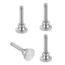 M8x40mm Knurled Shoulder Thumb Screws, 24mm Dia. Stainless Diamond Head, 4 Pcs