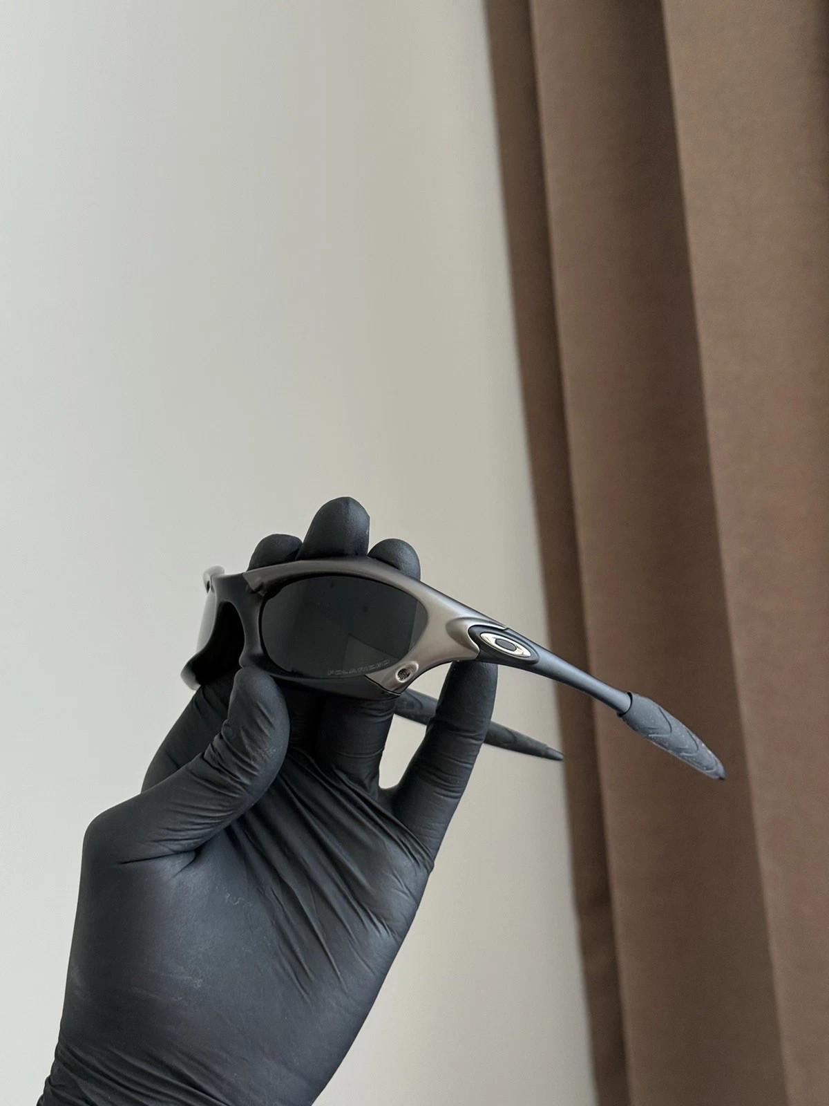 Oakley Minute Splice Redux Silver Black Vintage Sunglasses Gorpcore USA Y2K