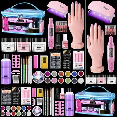 Acryl Nagelset für Anfänger mit allem Übungshand & Aufbewahrungstasche Nagel