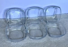 Set Of 6 Vintage Duralex France Square Clear Glass Bowls 4-1/2x1-3/4 2lb 10.4oz
