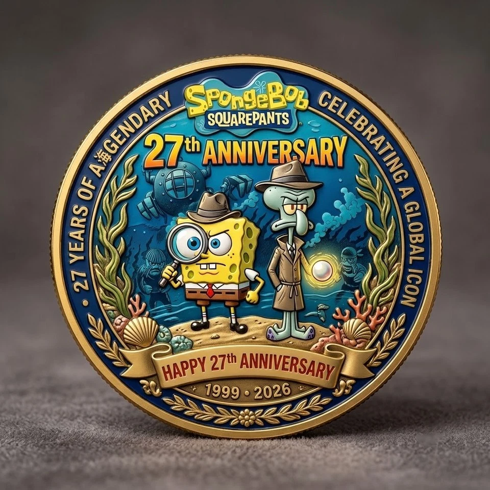 SpongeBob SquarePants Happy 27th Anniversary Commemorative Coin 1999 2026
