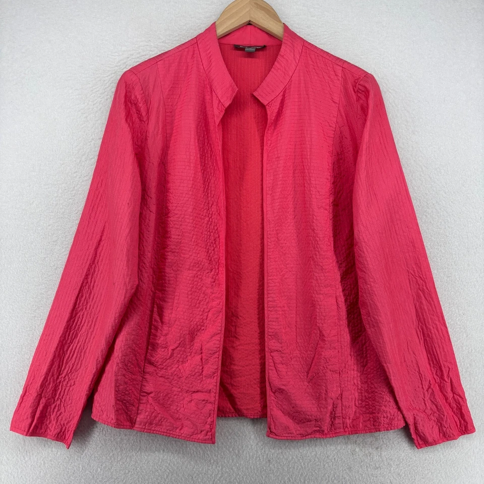 GO шелк куртка M 100% шелк Habutai выстеганная открытый передний блейзер с подкладкой розовый - Изображение 2 из 4