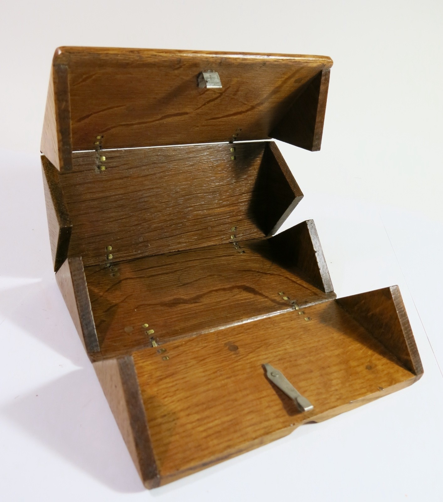 Antique Refinished Solid Oak 1889 Accessory Puzzle Box—Singer Sewing Machine