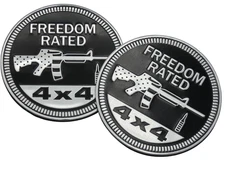 2pc Freedom Rated Badge Auto Fender Emblem Sticker 4x4 SUV Truck 6cm 2.36"