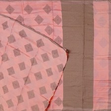 Namaste Vintage Pink Sarees 100 Pure Silk Woven Floral Sari 5YD Craft Fabric