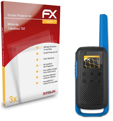 atFoliX 3x Panzerfolie für Motorola Talkabout T62 Schutzfolie matt&stoßfest