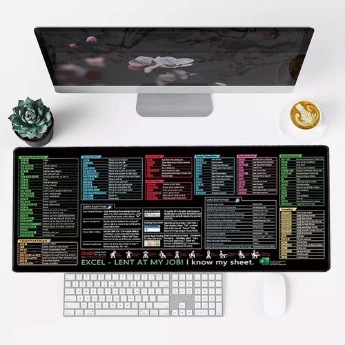Excel Cheat Sheet Desk Mat, Excel Shortcuts Mouse Pad, Keyboard Short  2025