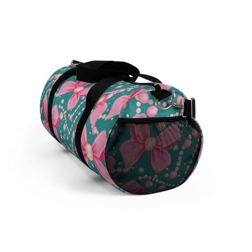 Green With Pink Bows and Pearls Duffel Bag - Picture 9 of 9