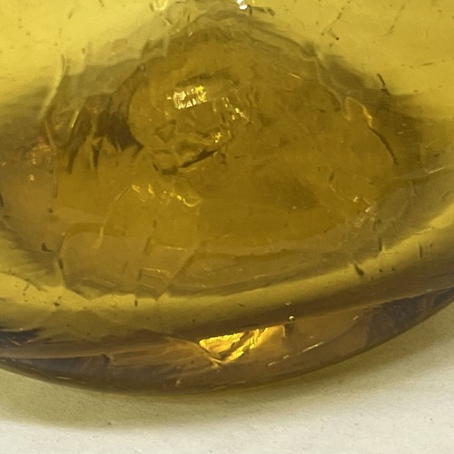 Blenko Amber Crackled Glass Pitcher Triangular & Pinched Hand Blown MCM - Picture 19 of 20