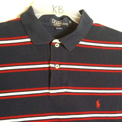 Polo Ralph Lauren Shirt Mens Size XL Button Short Sleeve Blue Stripes - Picture 3 of 11