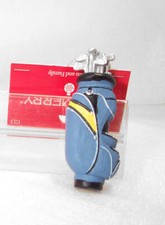 BLUE Golf Bag w Clubs Mens Resin Christmas Ornament New As Is