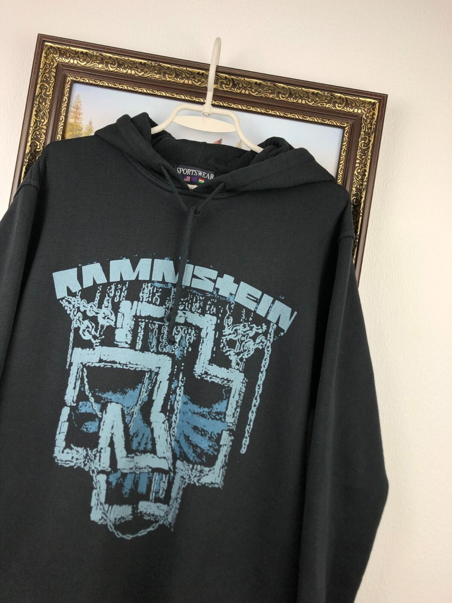 Vintage Rammstein Band Hoodie Sweatshirt Black Metal Rock Germany