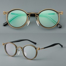 Vintage Metal Round Eyeglass Frames Unisex Mixed-color Retro Glasses Lightweight