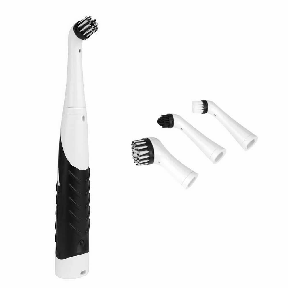 4 Heads Super Sonic Scrubber Cleaning Electric Brush House Help Kitchen