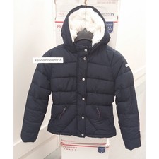 Hollister Sherpa Lined Puffer Jacket Coat Navy Blue Womens Size Medium
