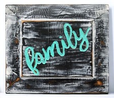 "Family" Wooden Sign Handcrafted Distressed - 10" x 8.5" Ready to Hang