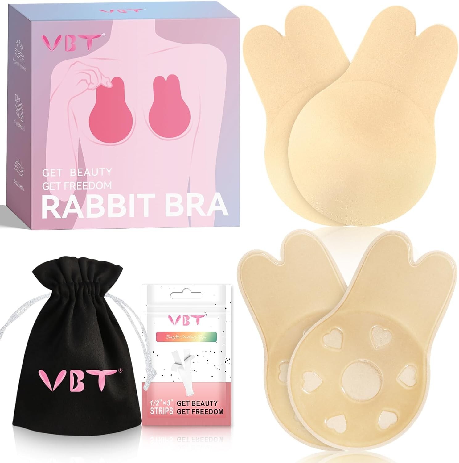 Sticky Bra Rabbit VBT Rabbit Bra Kit Invisible Sticky Bra Push Up Adhesive Backless ...