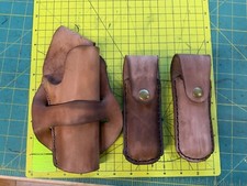 Handmade Leather Cross Draw 1911 Holster 2 Mag Pouches