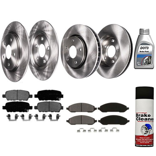 Front and Rear Disc Brake Rotors and Pads for 2007 2012 2013 Nissan