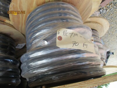70' 6/4 Stranded Copper Heavy Duty Portable Power Cable Black Fits SOOW, type W