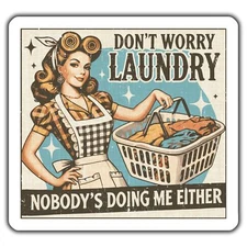 FUNNY RETRO LAUNDRY Magnet, VINTAGE STYLE HUMOR FOR LAUNDRY ROOM, QUIRKY DECOR